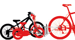 Skizzenhafte Darstellung Followme Fahrrad hinten dran